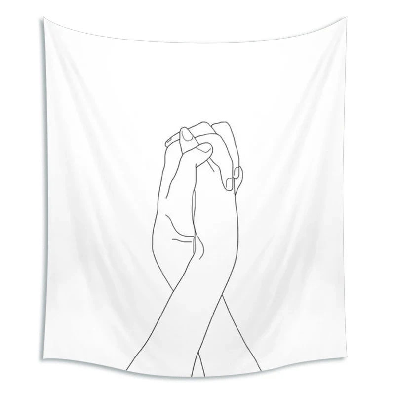 

Simple Line Tapestry White Wall Hanging Tapestry Abstrat Line Wall Decor Bedspread Boho Yoga Mat Picnic Cloth Mat