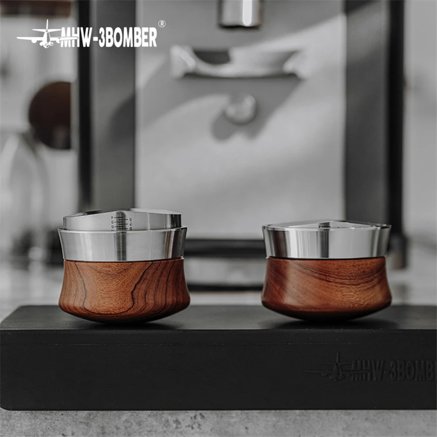 58.35mm Adjustable Coffee Tamper Distributor Rosewood Handle Thread/Fan Base Espresso Powder Hammer Accessories | Дом и сад
