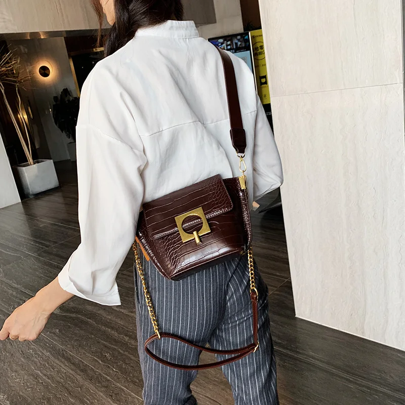 Новые однотонные кожаные сумки через плечо с камнями для женщин роскошная