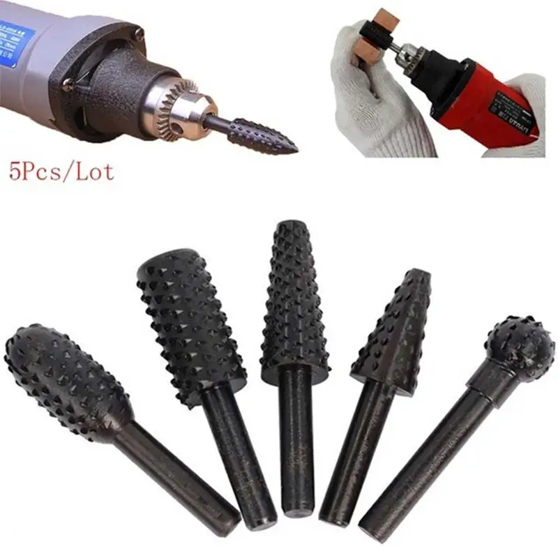 5 шт./компл. роторный ремесло файлы высокое качество 1/4 &quotхвостовиком Рашпиль
