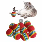 Игрушки для кошек, красочные радужные шарики из пены для питомцев, тренировочные интерактивные игрушки для собак, нетоксичные легсветильник ные товары для кошек, игрушки для кошек