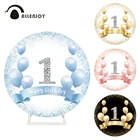 Allenjoy пользовательский круглый фон Розовые Желтые воздушные шары первый день рождения детский душ круглый фон крышка фотосессия