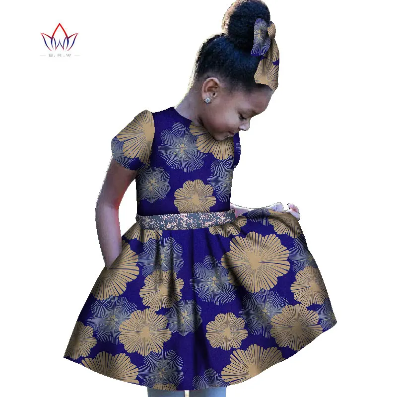 

2-14 Years Girls African Clothes For Kids Girl Dashiki Traditional Ball Gown Clothing Kids Baby Princess Children Dresses WY1201