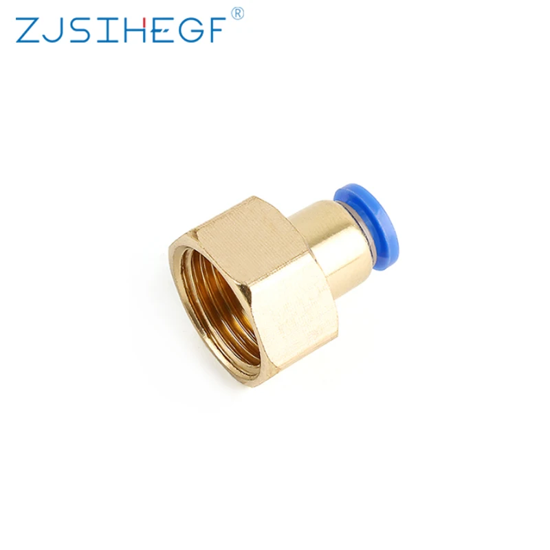 10PCS 1/8&quot1/4&quot3/8&quot1/2" Pneumatic Quick Connector OD 4/6/8/10/12MM PCF Fitting Female Thread Brass Hose Tube - купить по