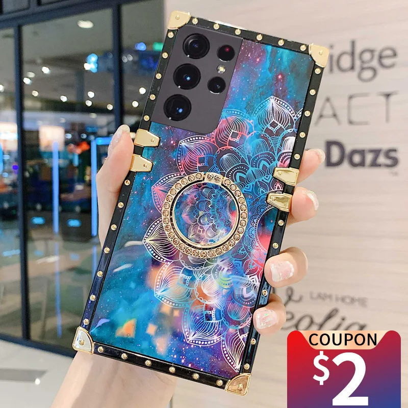 MUSUBO Luxury Phone Cases For Samsung Galaxy S21 S23 Ultra S20 FE S22 Note 10Plus A52 A51 A13 Shockproof Square Soft Cover Girls