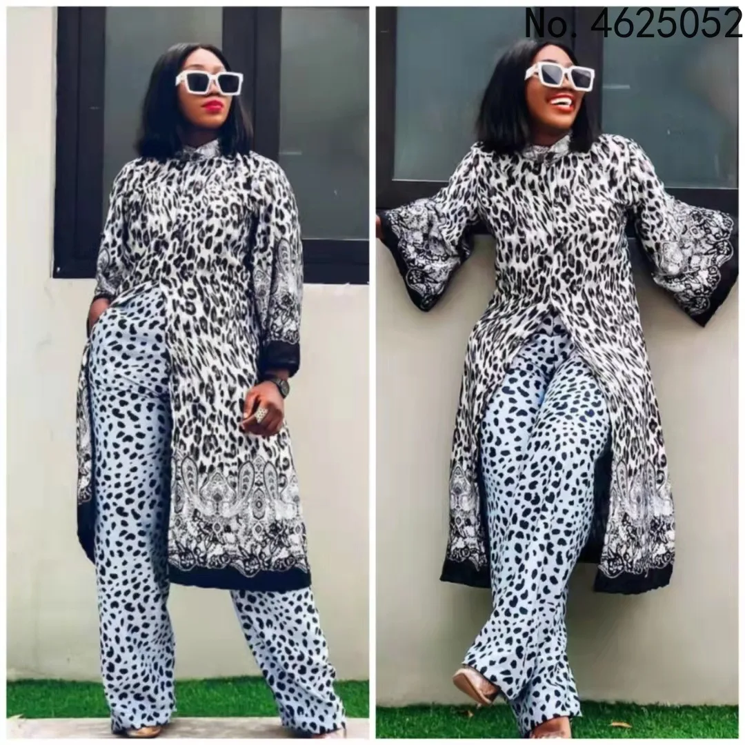 

Африканская одежда, Женский комплект из 2 предметов, женская осенняя одежда, спортивный костюм 2021, топы с длинным рукавом и брюки, костюмы, на...