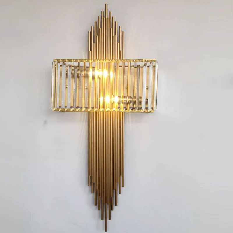 Современная Большая Хрустальная настенная лампа светодиодный светильник с