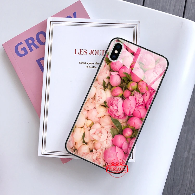 Цветочный пион на вазе стеклянный чехол для телефона Apple iPhone 11 Pro XR X XS Max 6 6S 7 8 Plus 5 5S