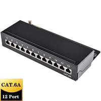 cat6a 12 port patch mini desktop panel full shielded available for wall mounting network rj45 computer patch bay keystone jack
