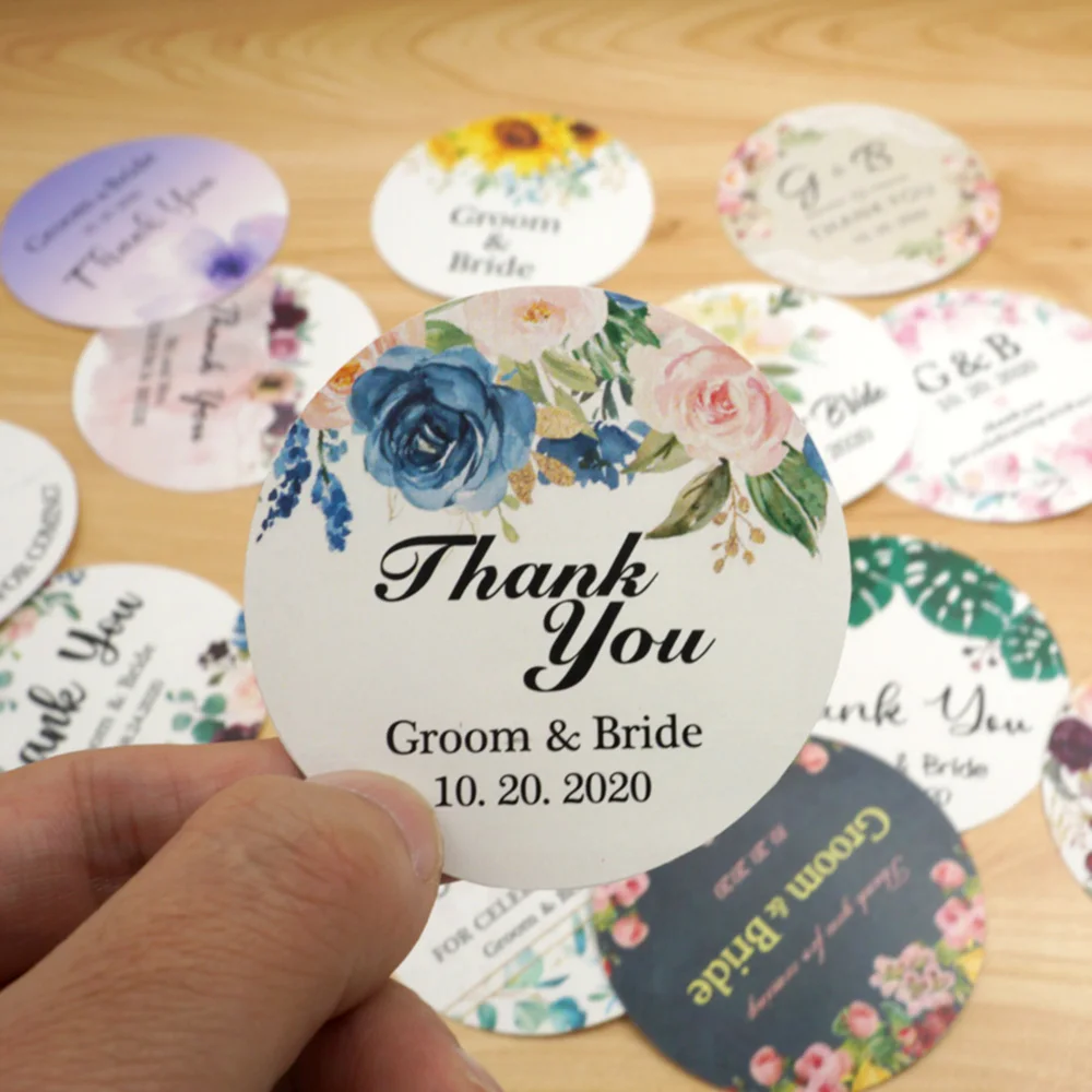 Пользовательская Свадебная наклейка 6 см/2 дюйма Круглый именной логотип