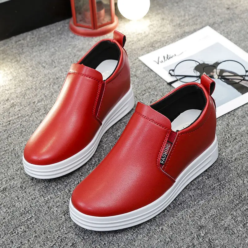 

Winter New Style Plus Velvet Thickening White Women's Inner Heightening Thick-soled Versatile One-step Lazy Casual Sports Shoes