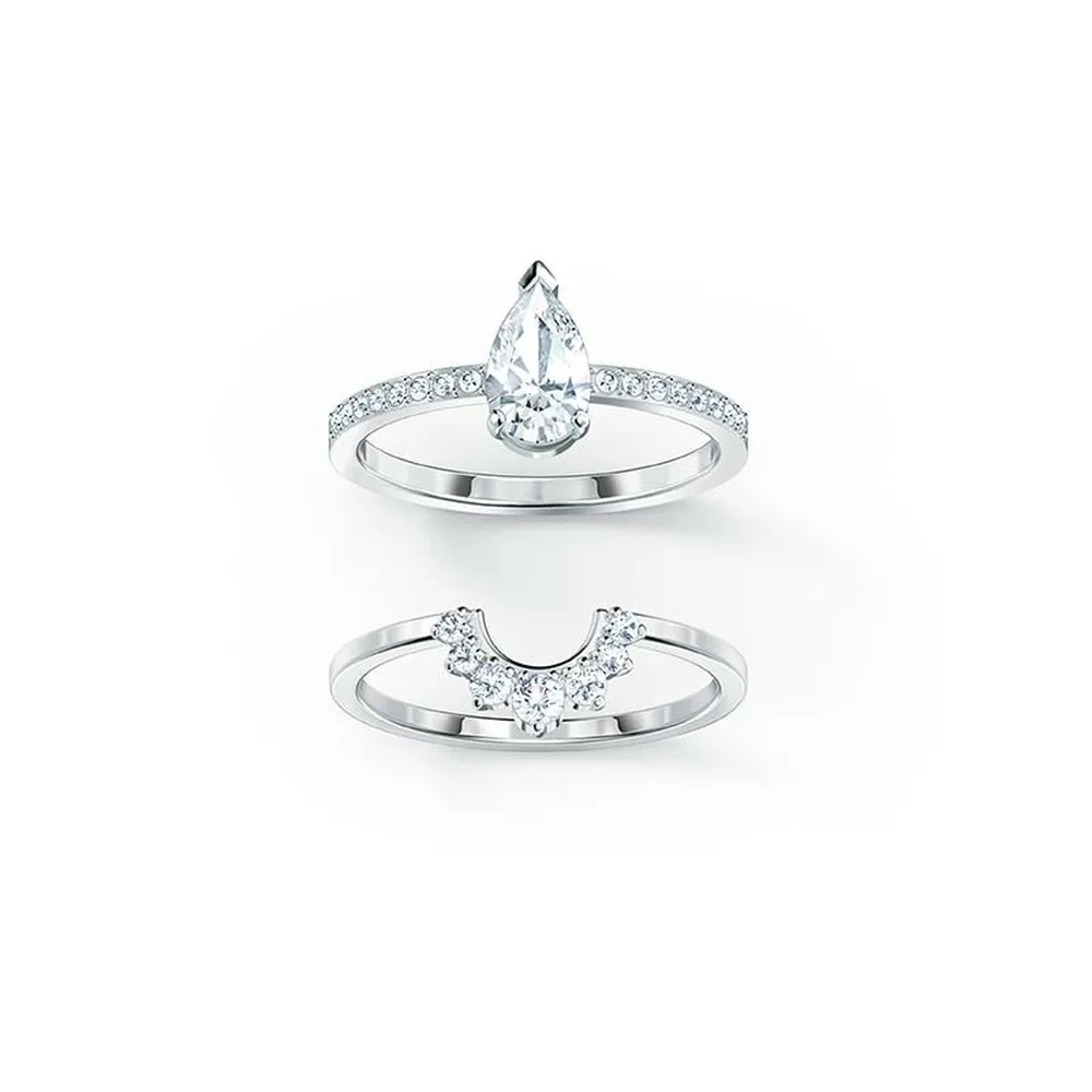 

2021 Fashion Jewelry SWA High Quality Exquisite Charm Water Drop Crystal Cube Women's Earrings Romantic Gift Jewelry Set