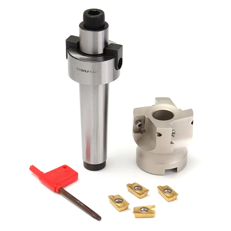 

FMB22 MT3 Shank 400R 50mm Face CNC End Milling Cutter 4 APMT1604 Carbide Inserts Set Drawbar Machine Accessories Mill Cutter
