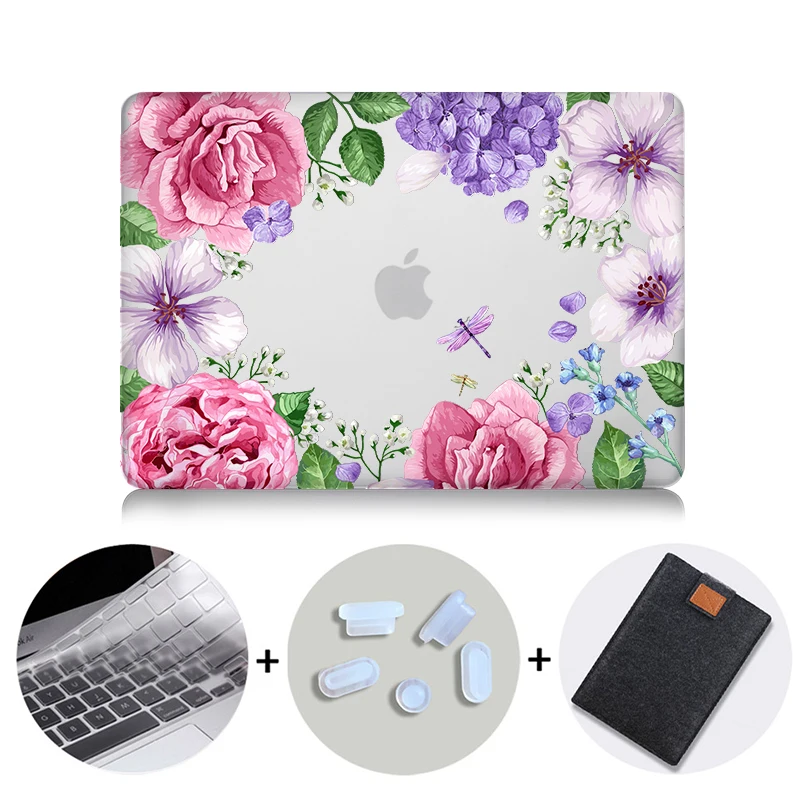 MB18 MTT чехол для ноутбука с цветочным узором и кристаллами для Macbook Air 11 13 Pro retina 13 15 дюймов с сенсорной панелью, Жесткий Чехол для ноутбука - Цвет: MB18