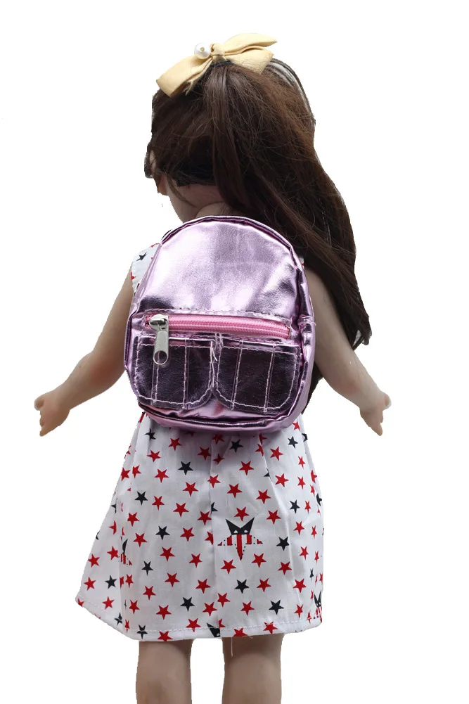 

Girl Gift Pink/Silver Mini Bag Doll Accessories Dress Up Gifts for 18" American Doll 2 colors