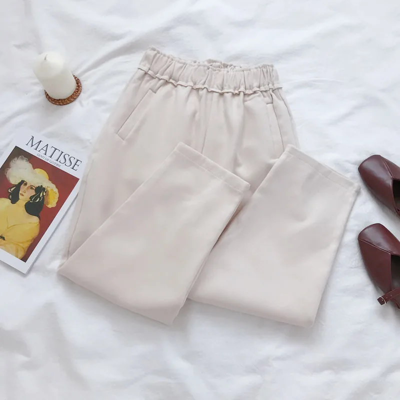 Осенне-зимние штаны-шаровары с высокой талией женские Теплые повседневные