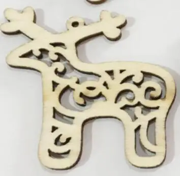 4.5X5.2CM 10 шт. деревянные новогодние подвесные украшения DIY ремесло Незавершенное предварительно просверленное дерево для детей дерево украшение рождественское ручное творчество поставки - Цвет: 4.5X5.2CM