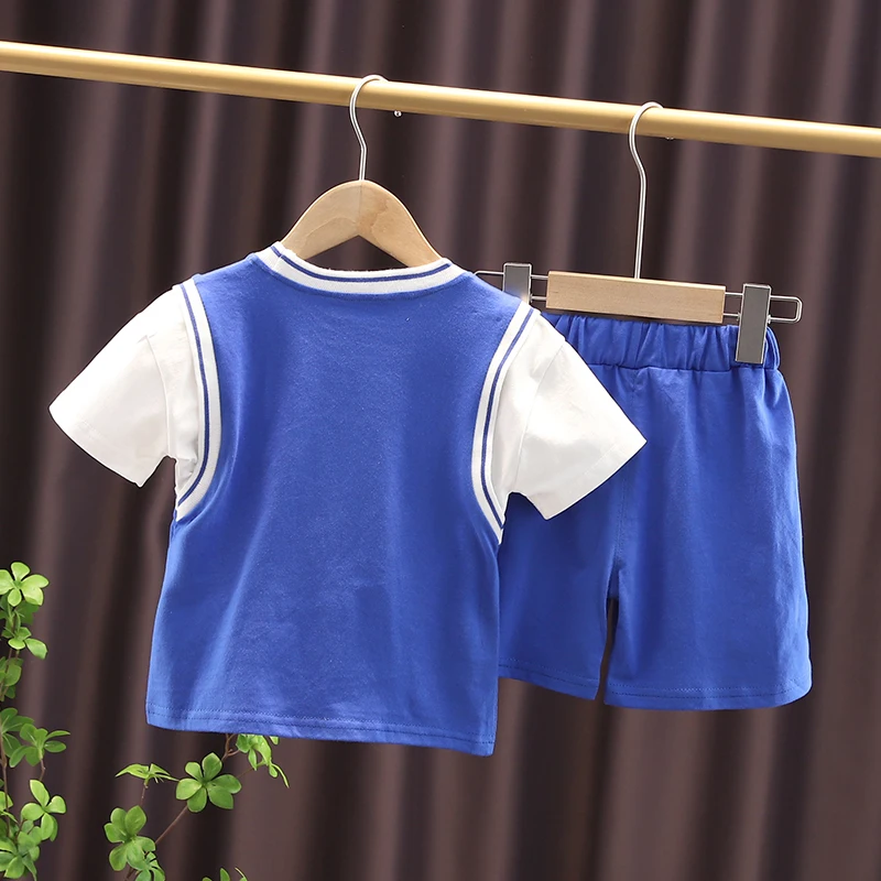 2021 New Summer Kids Baby Boys Clothes Sets Cotton Cartoon Dinosaur T-Shirts+Shorts 2pc Suits Children Cotton Infant Tracksuits