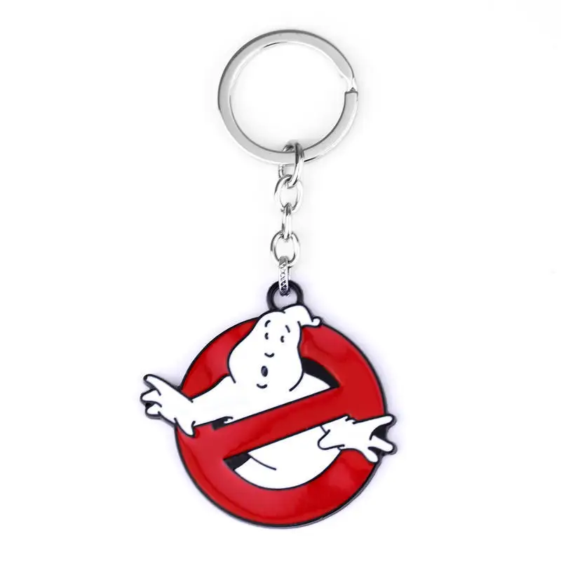 

Movie Ghost Busters Evil Spirits Keychain Fashion Cool Tide Metal Bag Car Key Accessories Pendant Couple's Charm Jewelry Keyring