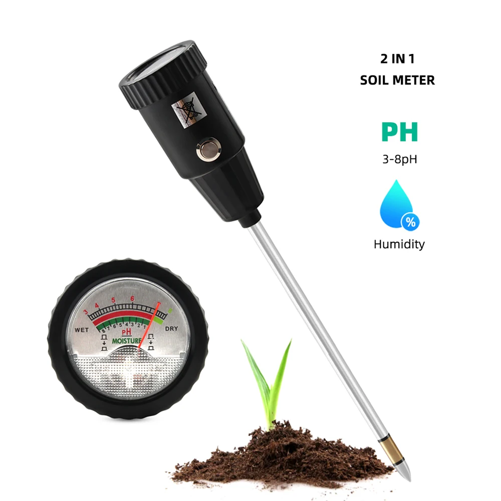 

Soil Tester pH & Humidity Tester Soil pH Value&Moisture Testing Tool No Battery Required for Orchard Garden Planting Cultivating