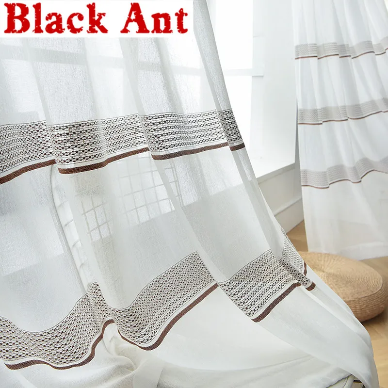 

Chinese Style Embroidery Tulle Curtain For Living Room Window Blinds Drape Bedroom Kitchen Drape Panel Window Screen X-JD851