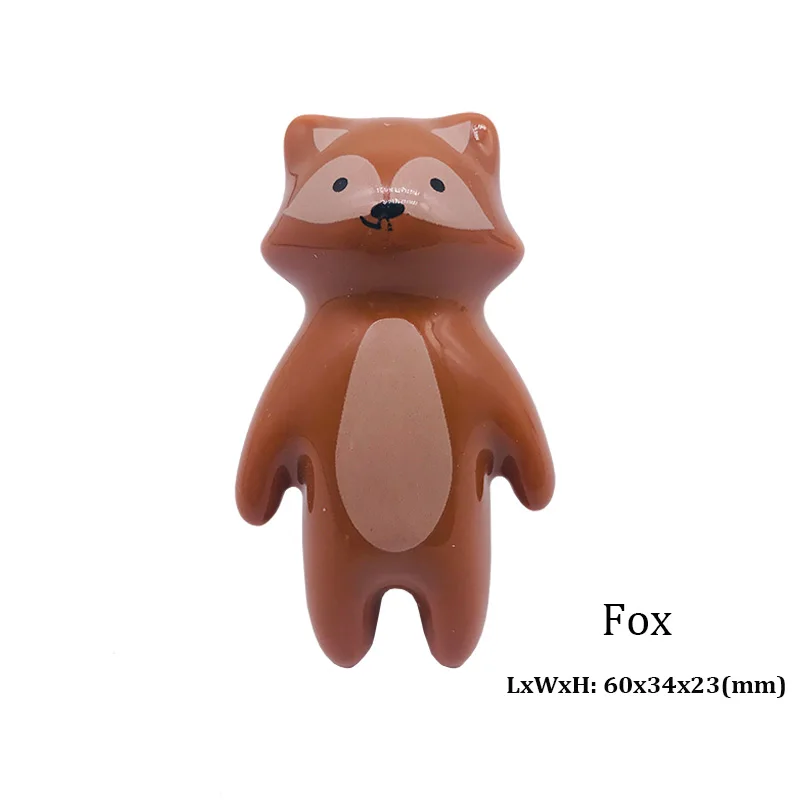 Brown Fox 1 шт. ручка с мультипликационным животным керамическим рисунком Panda Fox изображения детские шкафы с ручками домашние ящики Декор Мебель Оборудование - Цвет: Brown Fox