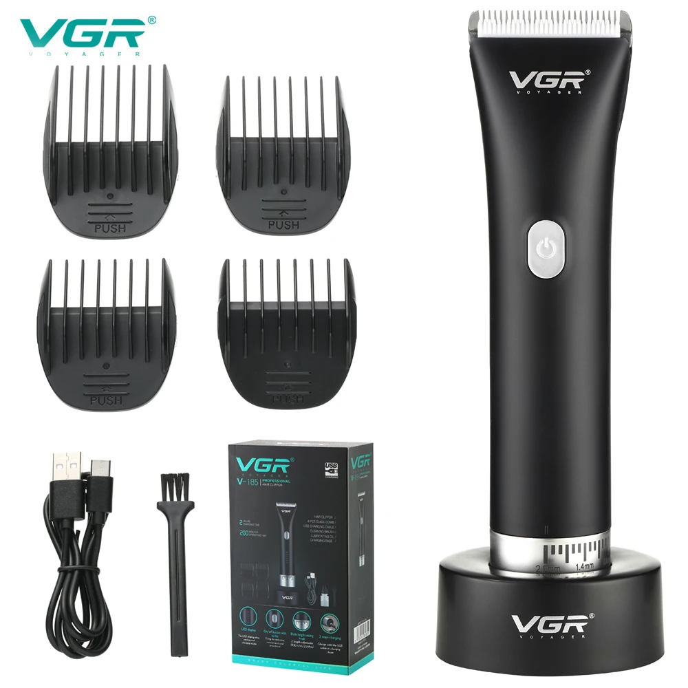 

2021 New VGR Men Electric Hair Clipper Rechargeable Hair Trimmer Titanium Ceramic Blade Hair Cutting Barber Machine Waterwash