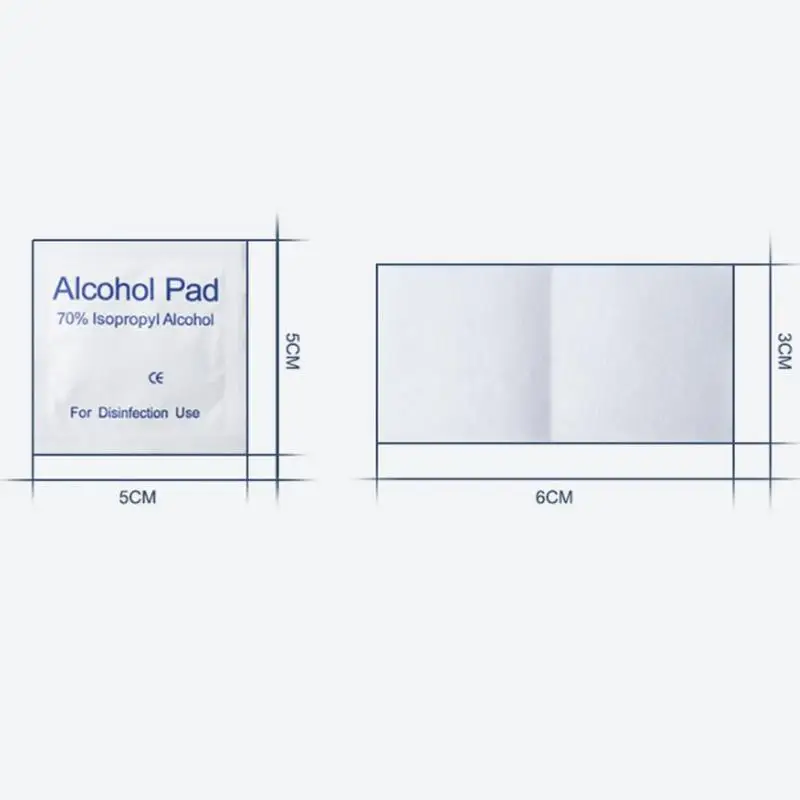 100 pcs alcohol wet wipe disposable disinfection prep swap pad antiseptic skin cleaning care jewelry mobile phone clean wipe free global shipping