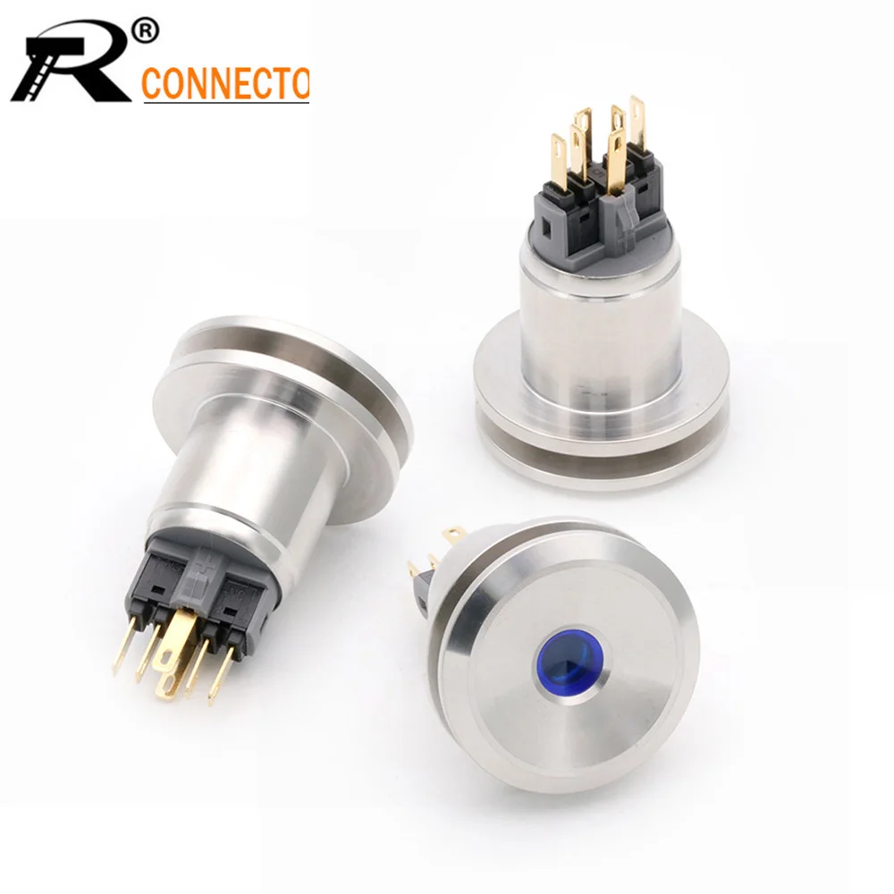 22MM Metal Kick Switch Smart toilet flush button Center point LED blue light 5V Waterproof automatic self-resetting - купить по