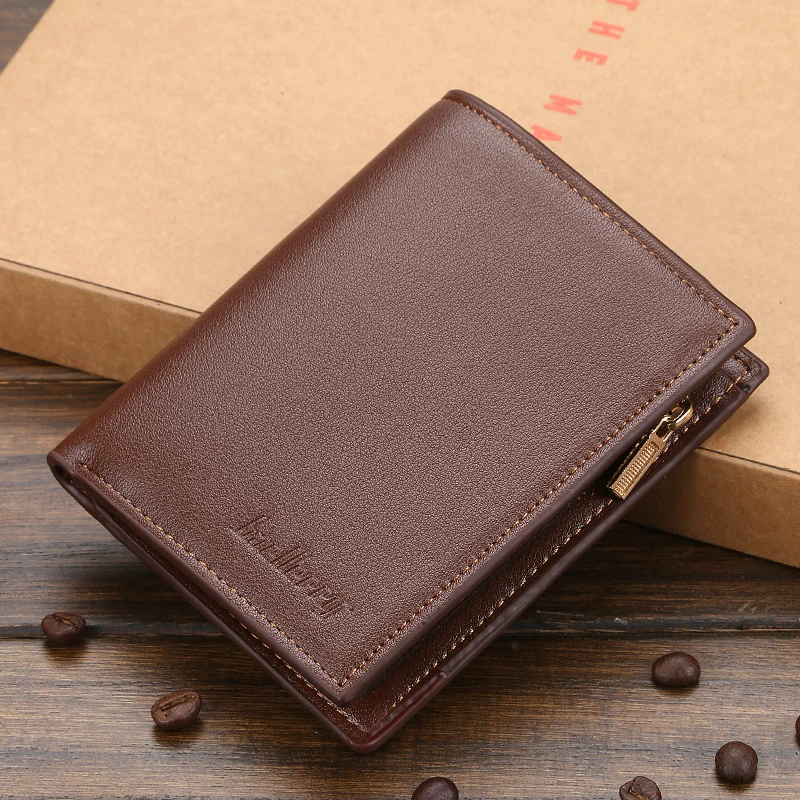 Кошелек мужской короткий деловой корейский бумажник с несколькими кармашками