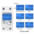 Цифровой Однофазный сброс на Din-рейку, измеритель нулевой энергии кВтч, измеритель напряжения и потребления электроэнергии, ваттметр, электричество, 220 В переменного тока