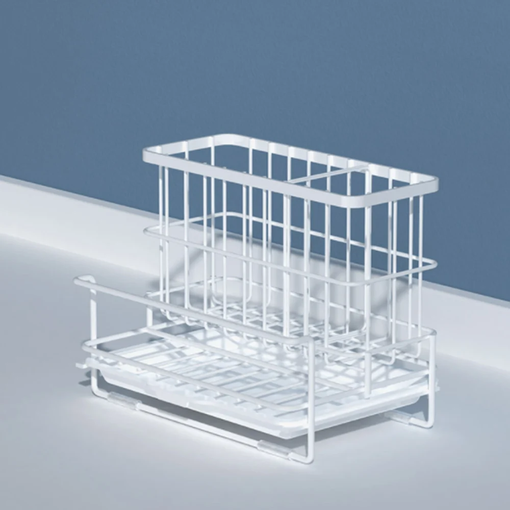 

1PCS Sink Rack Holder Sink Strainers Basket Kitchen Drain Shelf Sink Storage Holder Sponge Brush Holder with Drain Pan