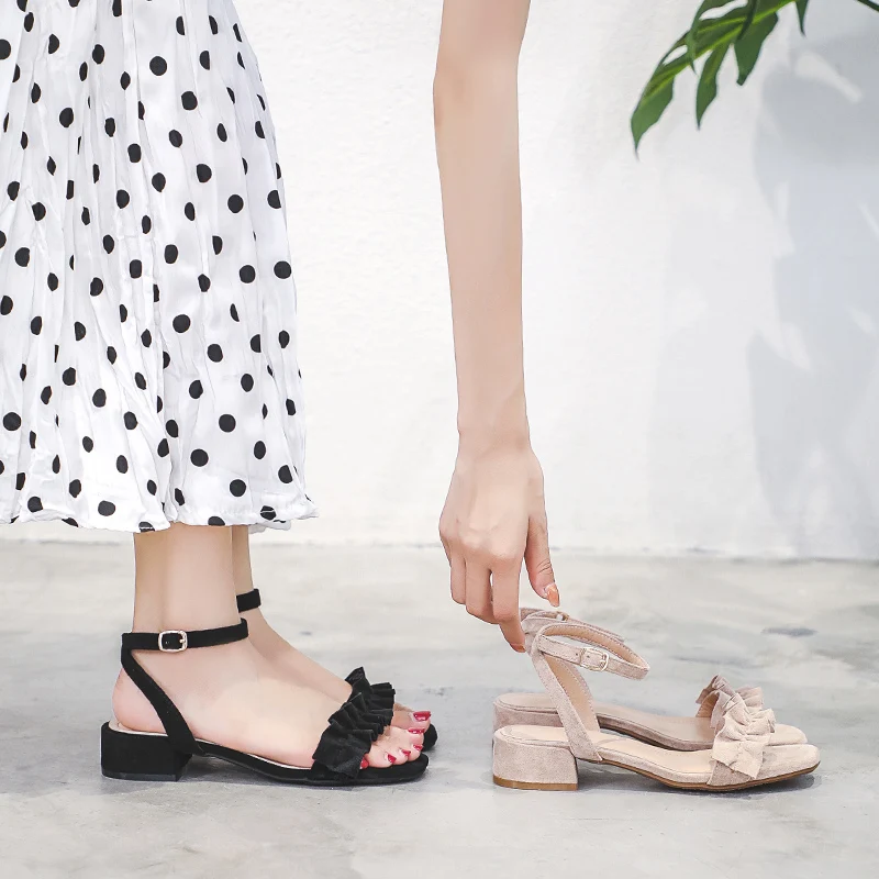 Женская обувь коллекция 2019 года Летние сандалии тонкие туфли на квадратном