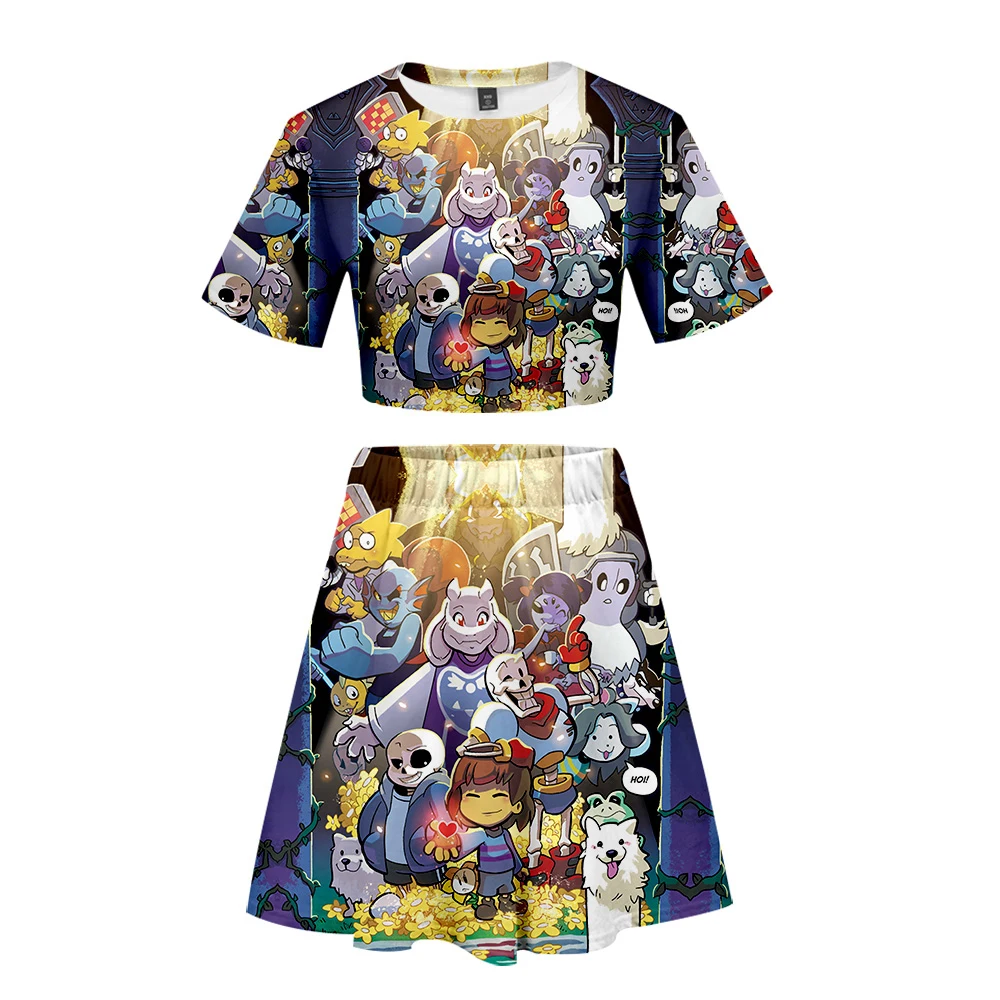 Комплект для ролевых игр Undertale Модный комплект из двух частей Женская Летняя мода