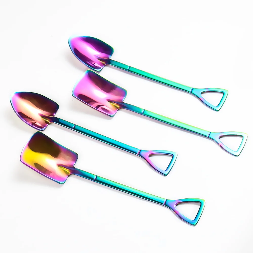 Красочная кофейная ложка-Лопатка из нержавеющей стали в форме мороженого ложка c