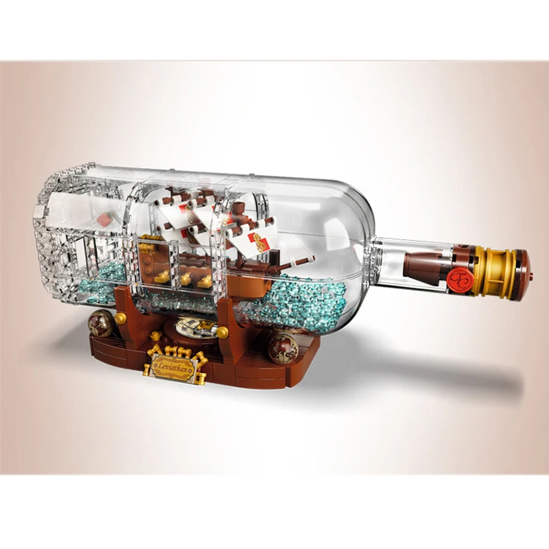 Creator Technic Idea корабль лодка в бутылке совместимый 21313 строительные блоки кирпичи игрушки для детей 16051