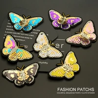 3pcs small decor sequins embroidered butterfly clothes patch for clothing sewing appliques for clothing