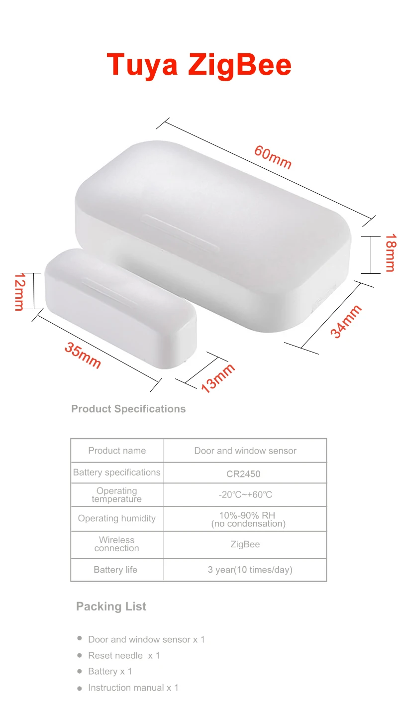 Tuya Smart ZigBee/WiFi датчик для двери открытые/Закрытые детекторы Совместимость с Alexa Google Home IFTTT Tuya/smtlife APP