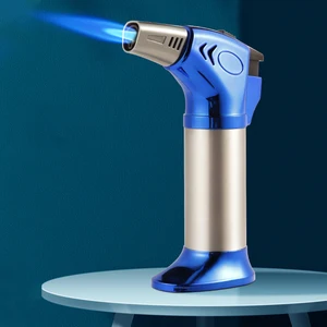 high firepowe gas lighter kitchen cooking torch lighter windproof metal cigar lighters smoking accessories gadgets for men free global shipping