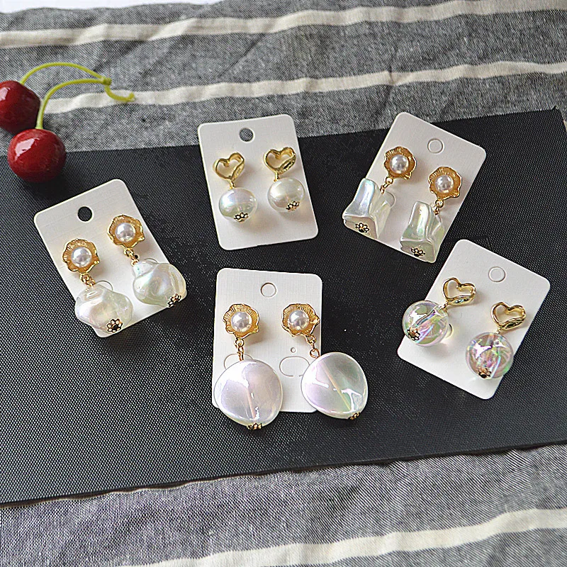 Корейские модные серьги в стиле ретро длинные блестящие висячие с бусинами виде