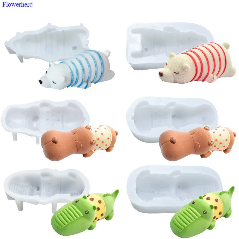 Силиконовая форма для торта в виде кролика енота гиппопотама мусса животного