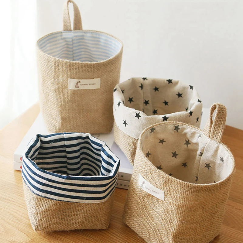 Zerolife подвесной Рабочий стол для хранения корзина из джута Хлопковый мешок