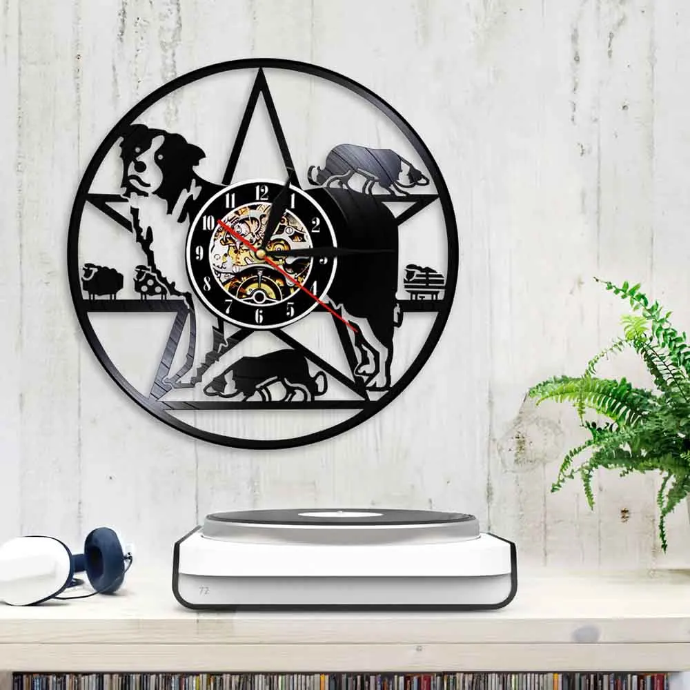 Настенные 3d часы с изображением собаки Border Collie современный дизайн собака порода