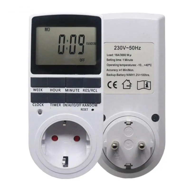 

EU UK US Plug Timer Switch Energy Saving Digital Kitchen Timer Outlet Week Hour Programmable Timing Socket Show AM/PM