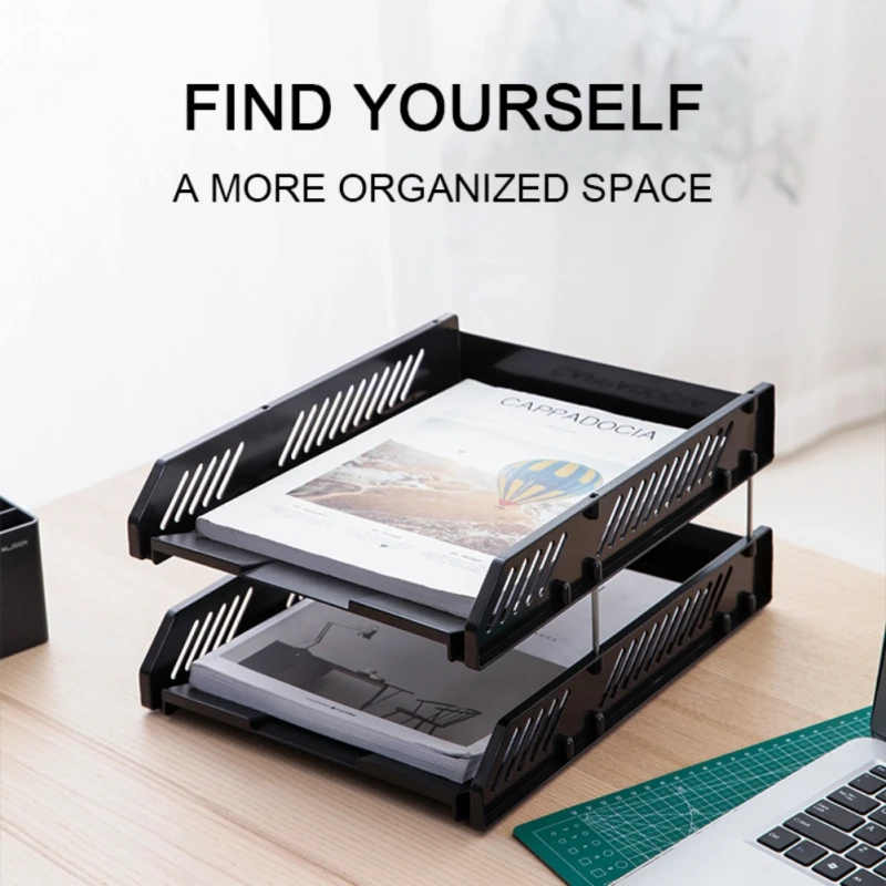 

Deli Office File Shelf Storage Rack Two-layer File Rack File Storage Rack data rack office supplies