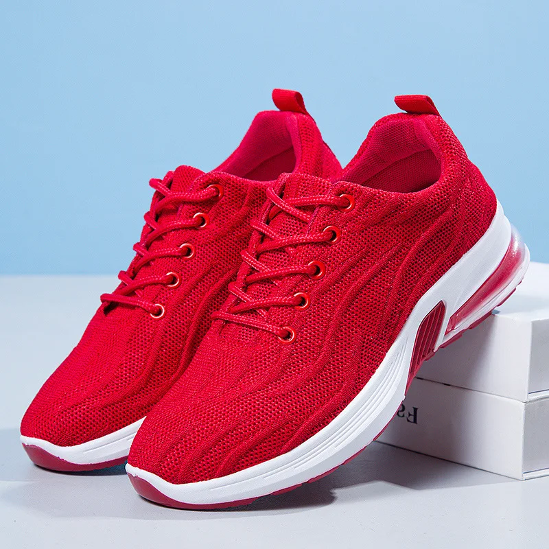 Женские кроссовки с круглым носком универсальные модные дышащие повседневная