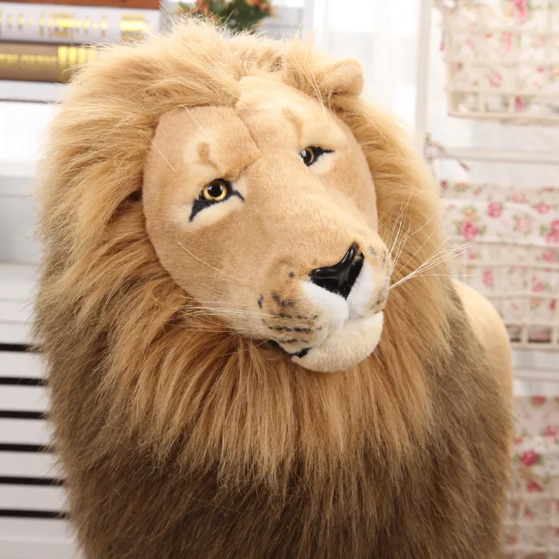 

110*85cm Cool standing lion lively model Plush animal African lion can ride Children mount home decoration Kids stuffed toy gift