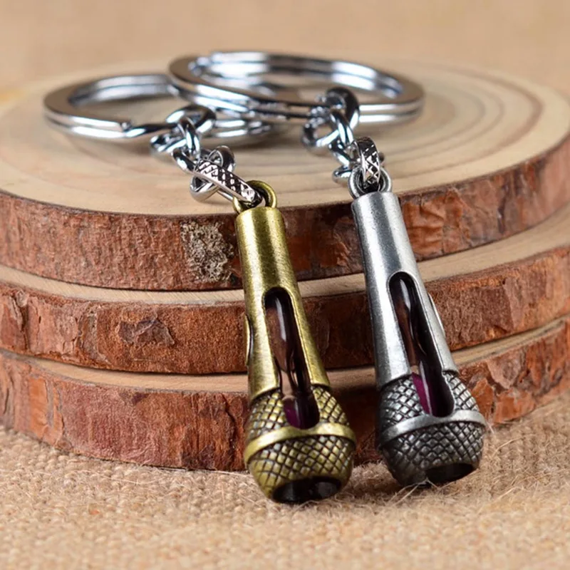 Горячая Певица микрофон струнные брелки креативный металлический сплав