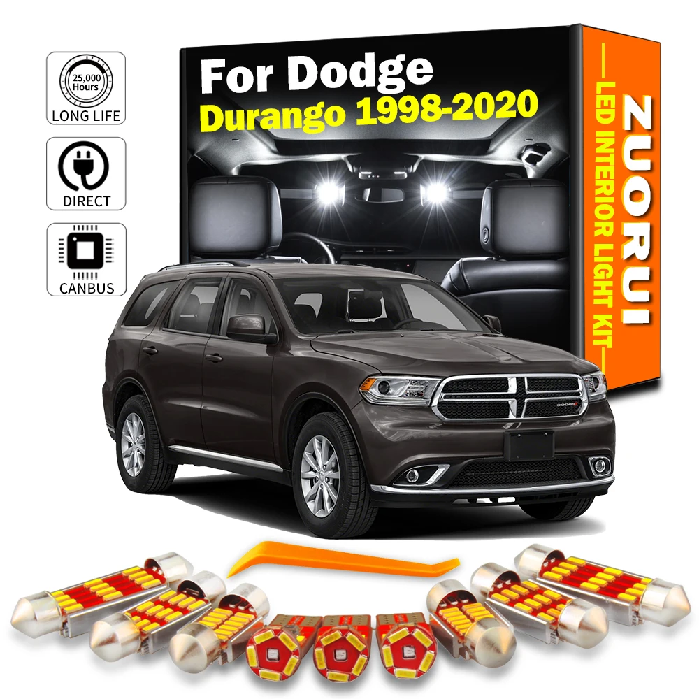 ZUORUI-Kit de luz LED para el maletero del coche, bombillas para Dodge Durango 1998-2017 2018 2019 2020, Canbus, mapa Interior