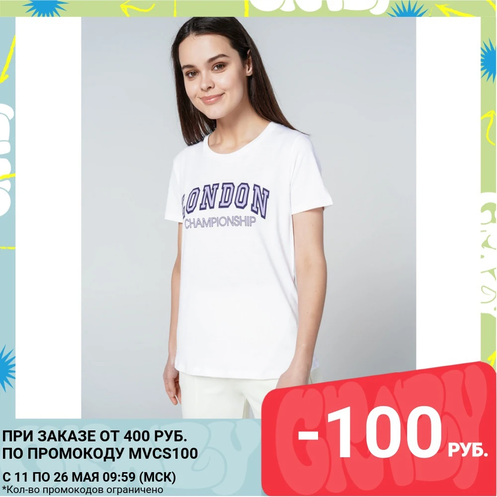 Футболка с коротким рукавом ТВОЕ женская белый SPORT